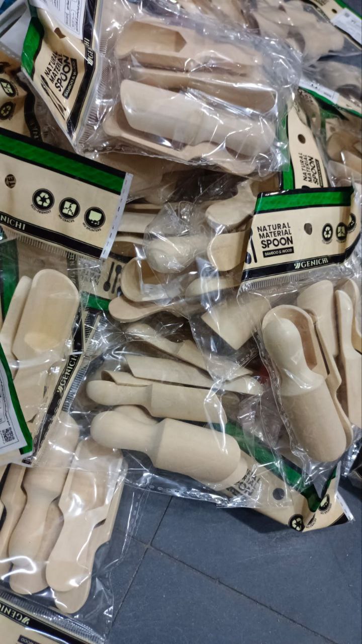 مجموعة جاروف توابل مصنوعة من خشب البامبو 5 قطع