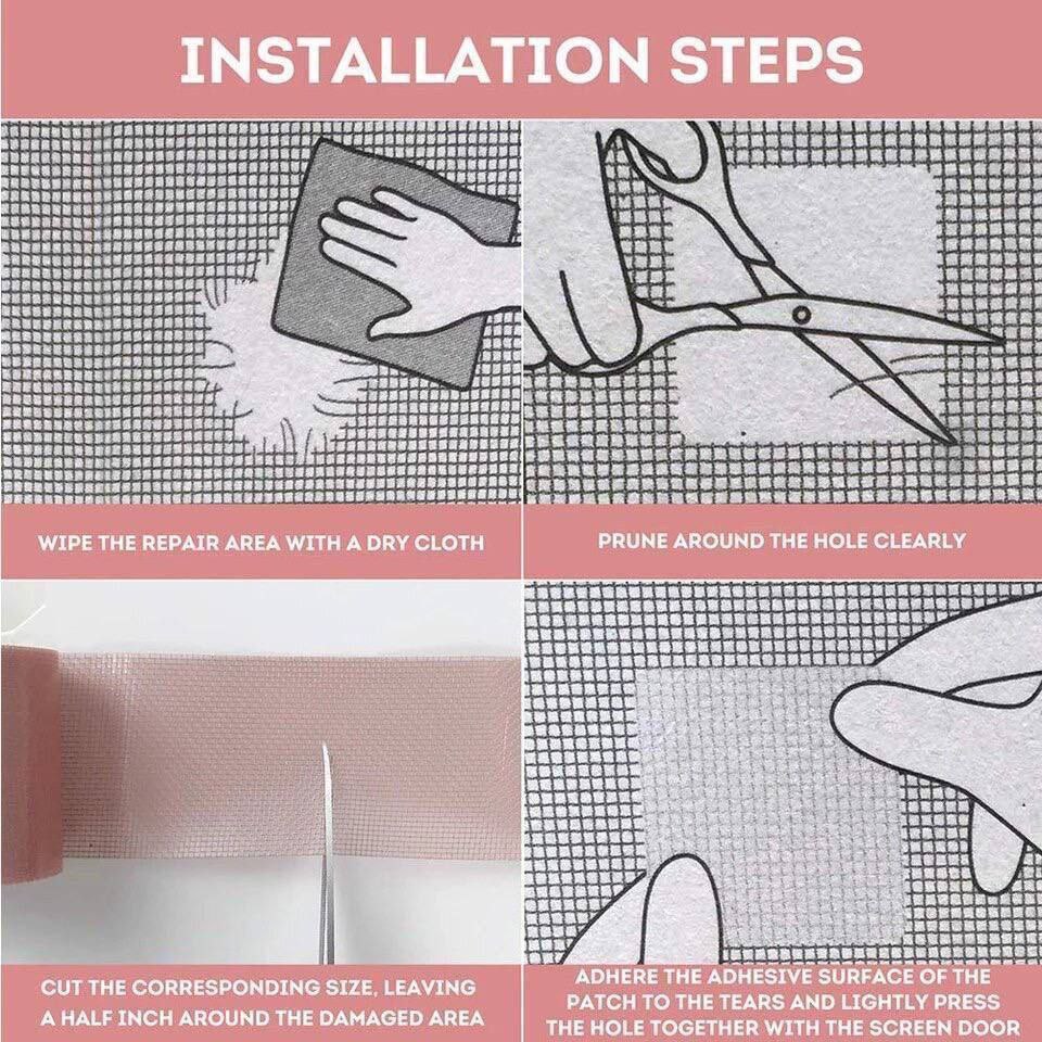 شريط لاصق شبكة مزدوج الوجه مقاس 2 متر × 5 سم، مصمم خصيصًا لإصلاح أسلاك الشباك بكفاءة عالية