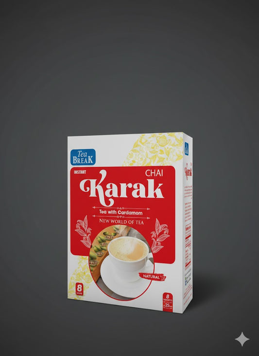 شاي كرك سريع التحضير مع مبيض وسكر وحبهان ، 8 أكياس× 25 جم