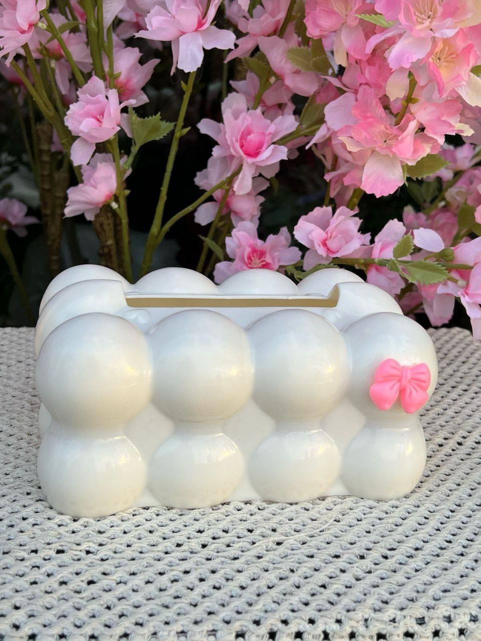 علبة مناديل بابلز ديكور فيونكه