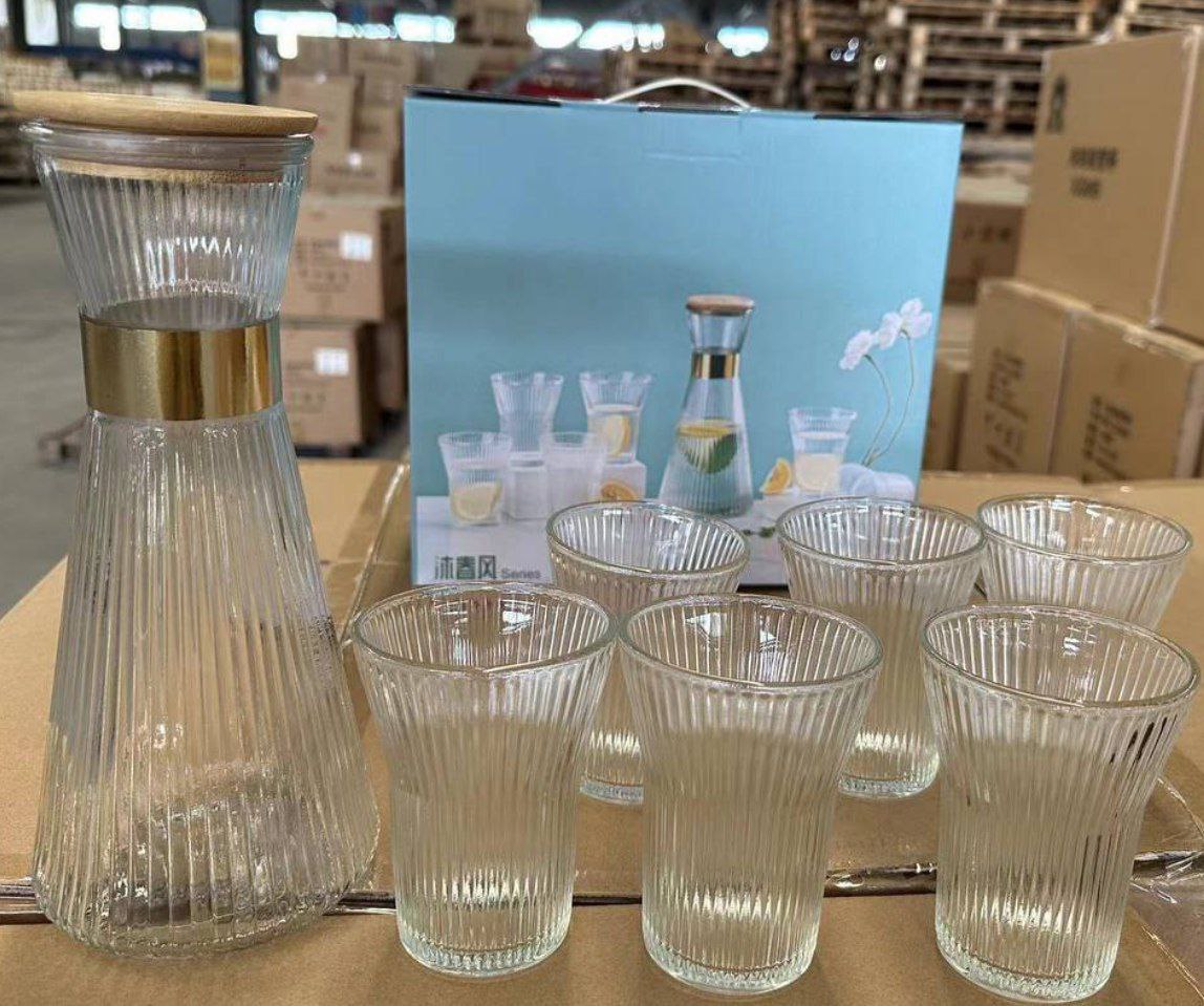 طقم شربات بغطاء خشب