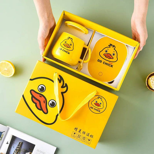 مج بورسلين بقاعدة حرارية مع غطاء ومعلقة وقاعدة سخان 16 ات بفيشة