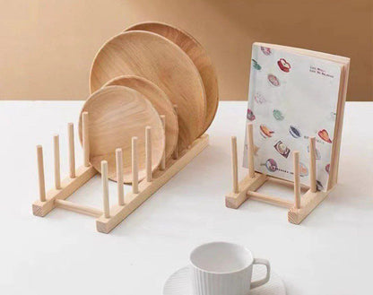 منظم اطباق خشب كوبي  او منظم مجات وكتب