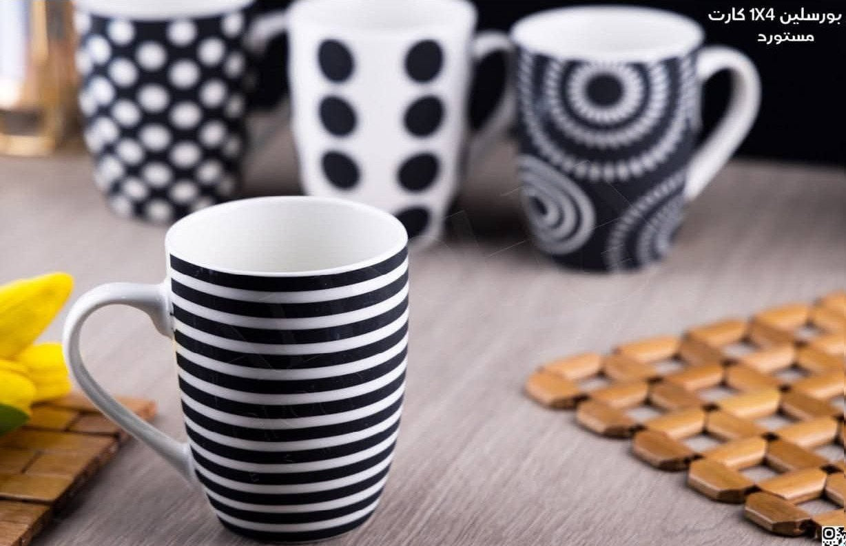 طقم مج خزف بروسلين - 4قطع