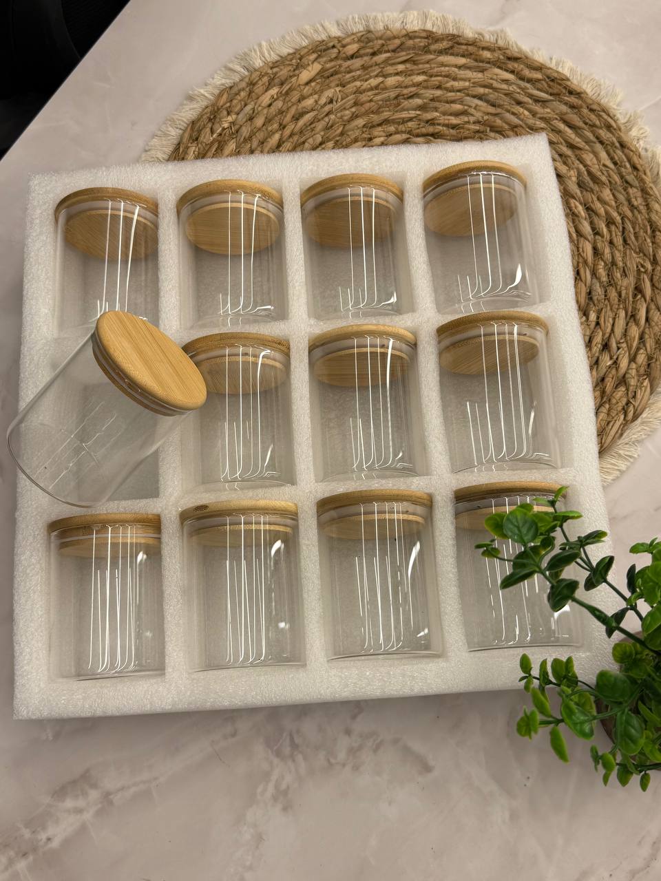 طقم برطمانات توابل مدور-12 قطعة