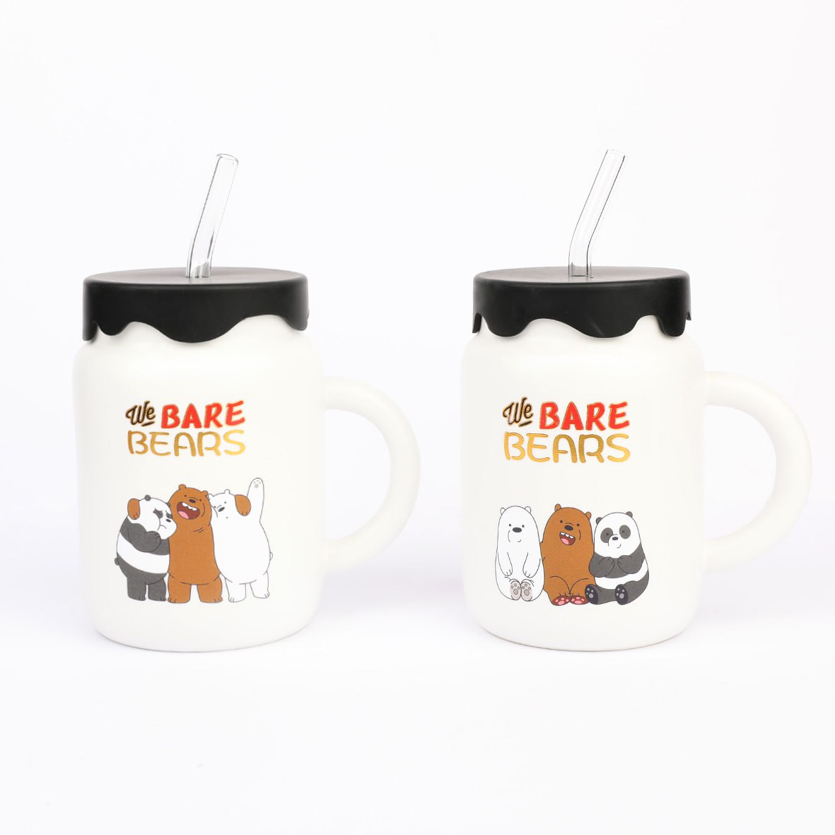 مج زجاجي دب 470 مل بتصميم We Bare Bears – هدية مميزة تجمع بين الأناقة والمرح 🐻✨