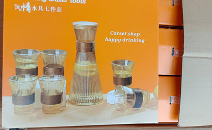 طقم شربات بغطاء خشب