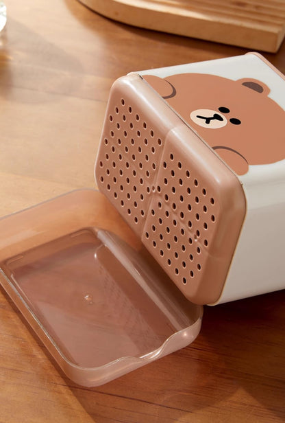 حامل أدوات المطبخ- منظم متعدد الأقسام للملاعق والأدوات - مع قاعدة تصريف المياه - متعددة الاستخدام