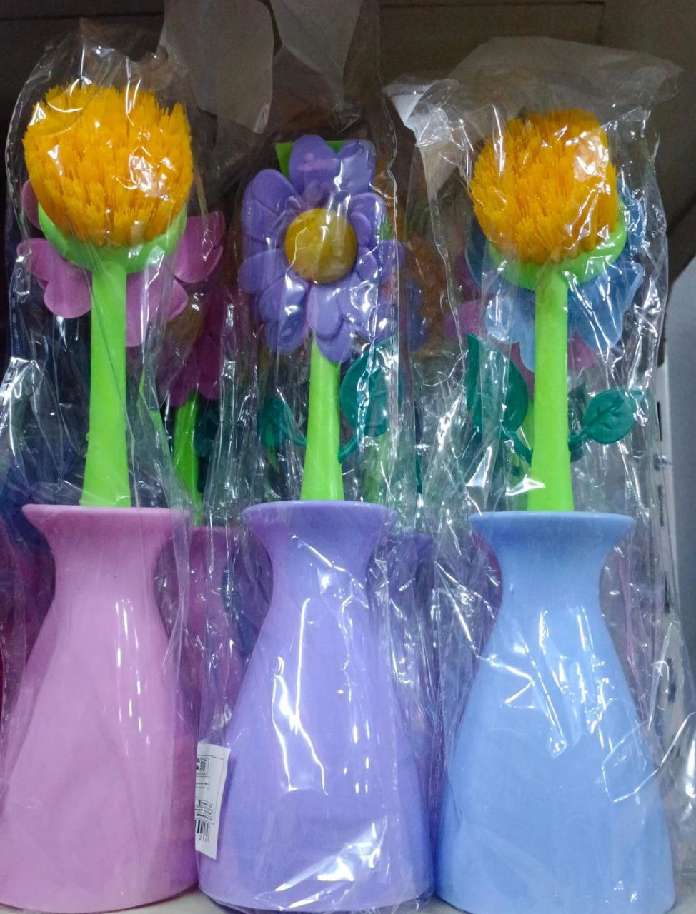 فرشه تنظيف الصحون والأحواض شكل زهره عباد الشمس