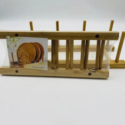 حامل اطباق خشب متعدد الاستخدامات للأطباق والكوبايات والكتب