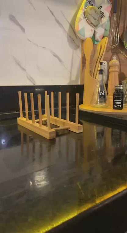 منظم اطباق خشب كوبي  او منظم مجات وكتب