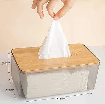 علبه مناديل اكريليك بغطاء خشب