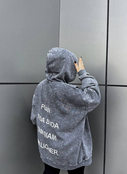 سويتشرت هودي محجر اوفر سايز - قطن ١٠٠٪