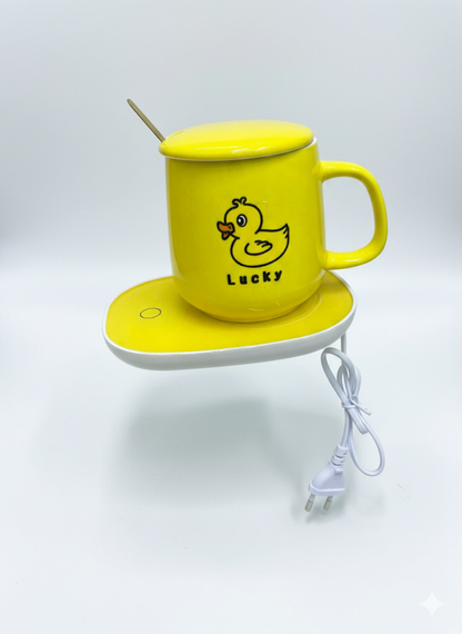 مج بورسلين بقاعدة حرارية مع غطاء ومعلقة وقاعدة سخان 16 ات بفيشة